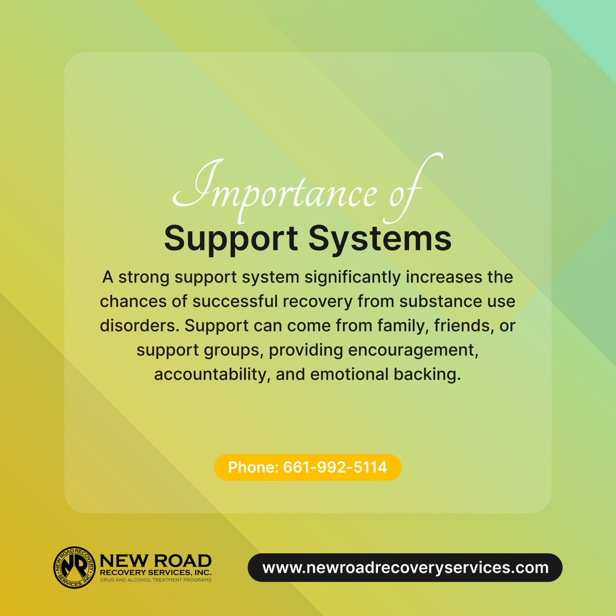 newroadfound's tweet photo. Building a strong support system is vital for successful recovery. Family, friends, and support groups offer the encouragement and accountability needed for lasting sobriety. 

#SupportInRecovery #RecoveryJourney #StaySober https://t.co/op9jjk4vkk