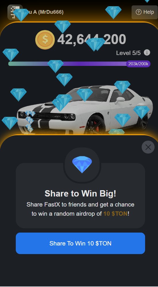 FastX Share 2 Earn program is live🥳🥳

Join FastX and share to win a random airdrop of 10 $TON! 💎

🎁Prize Pool：100 $TON
🥇Winners: 10 (2 winners a week)

Bot for fun: t.me/FastXParkingBot
Ann for updates: t.me/fastXparking911

#TON #FastX #play2earn #Airdrop