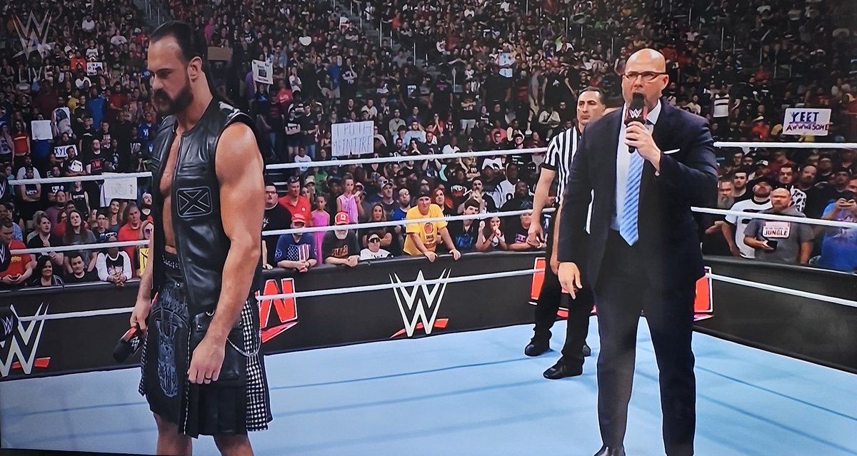 butwhyalyssa's tweet photo. Drew McIntyre just got in his own way, once again, because he couldn't admit to his own faults and apologise to the referees. 

He is still suspended. 

Death. Taxes. Drew screws Drew. https://t.co/ECpzjyINaP