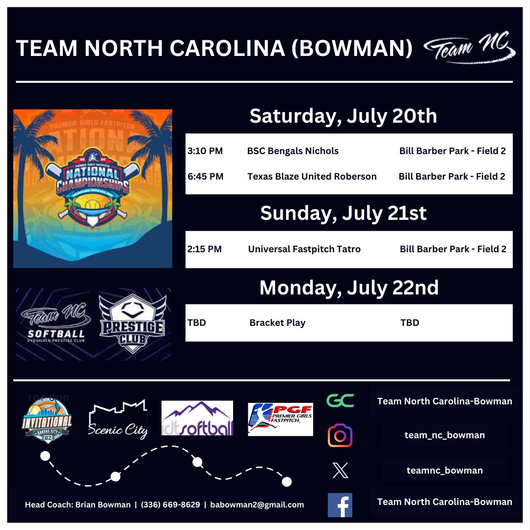 Blessing your X feed tonight with mine and <a href="/teamnc_bowman/">Team North Carolina Bowman</a> schedule for <a href="/PGFnetwork/">PGF</a> nationals. Coaches pop out one more time this year‼️‼️