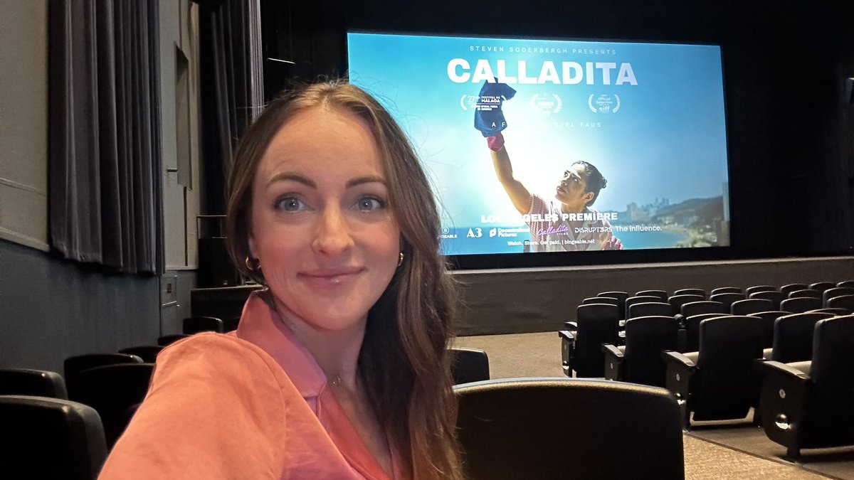 w3Andrea's tweet photo. I’m at the LA premiere of #Calladita and strategically got in the doors first 🙏⚡️ I am so excited to finally see the feature film - which is funded via NFTs and #Web3!  HUGE congratulations to filmmaker @miguelfaus and @DCP_Foundation 🤩 @calladitafilm https://t.co/r57vMoPJ2W