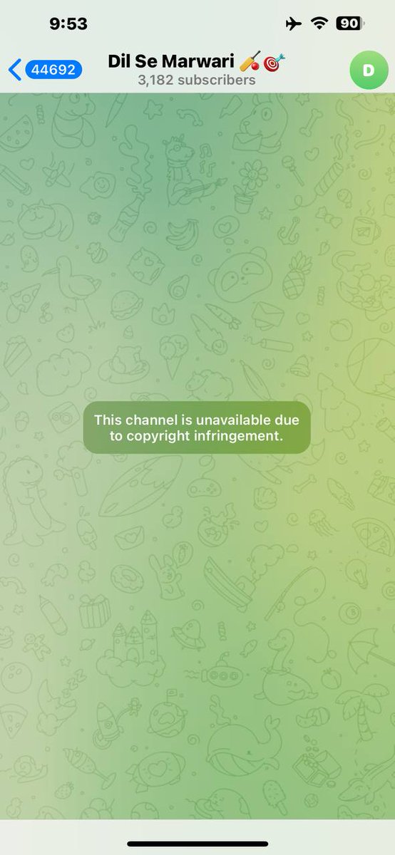 SubhxCricket's tweet photo. Hello @telegram
Why did you delete my Telegram channel and copyright without giving any warning ? 

There was no illegal content in my channel so please recover my channel as soon as possible 
@telegram https://t.co/GAM6VOHejC
