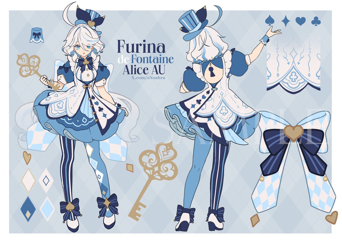 xNoahru's tweet photo. Furina as a wind up Alice~ https://t.co/eQ2ehlDqD8