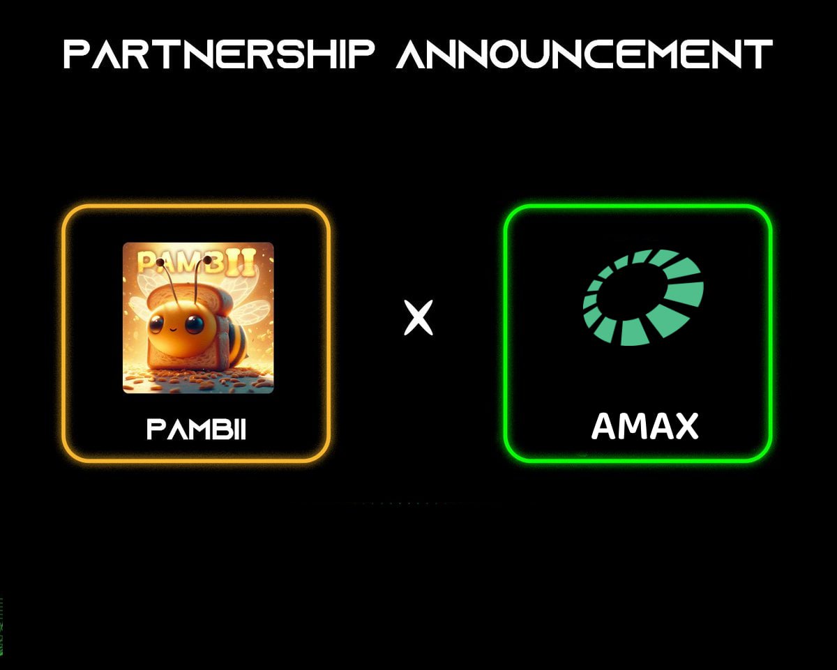 We are delighted to share the news of our collaboration with @Pambicoin! 🤝

#PAMBII started as a gaming coin and has grown into a global movement with over 11 million followers.🚀

Join us on this remarkable journey and let's shape the future together!🦾

#AMAX #crypto