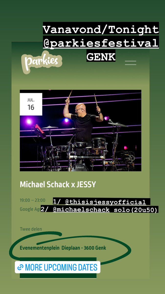 michaelschack's tweet photo. Vanavond #parkiesfestival nr.1 = Genk!
#michaelschack #solo #djdrummer https://t.co/dRQRQdxroJ