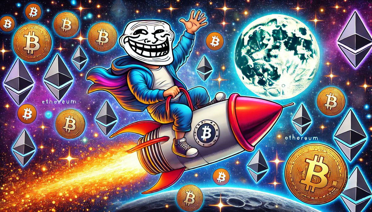 ERC20Trolls's tweet photo. ๐๐ Watch out, moon! Our $TROLL is on the way, riding a rocket through the crypto galaxy! ๐โจ #Bitcoin #Ethereum #Memecoin #ToTheMoon #CryptoJourney #TROLLRun https://t.co/cZ57RBsUR7