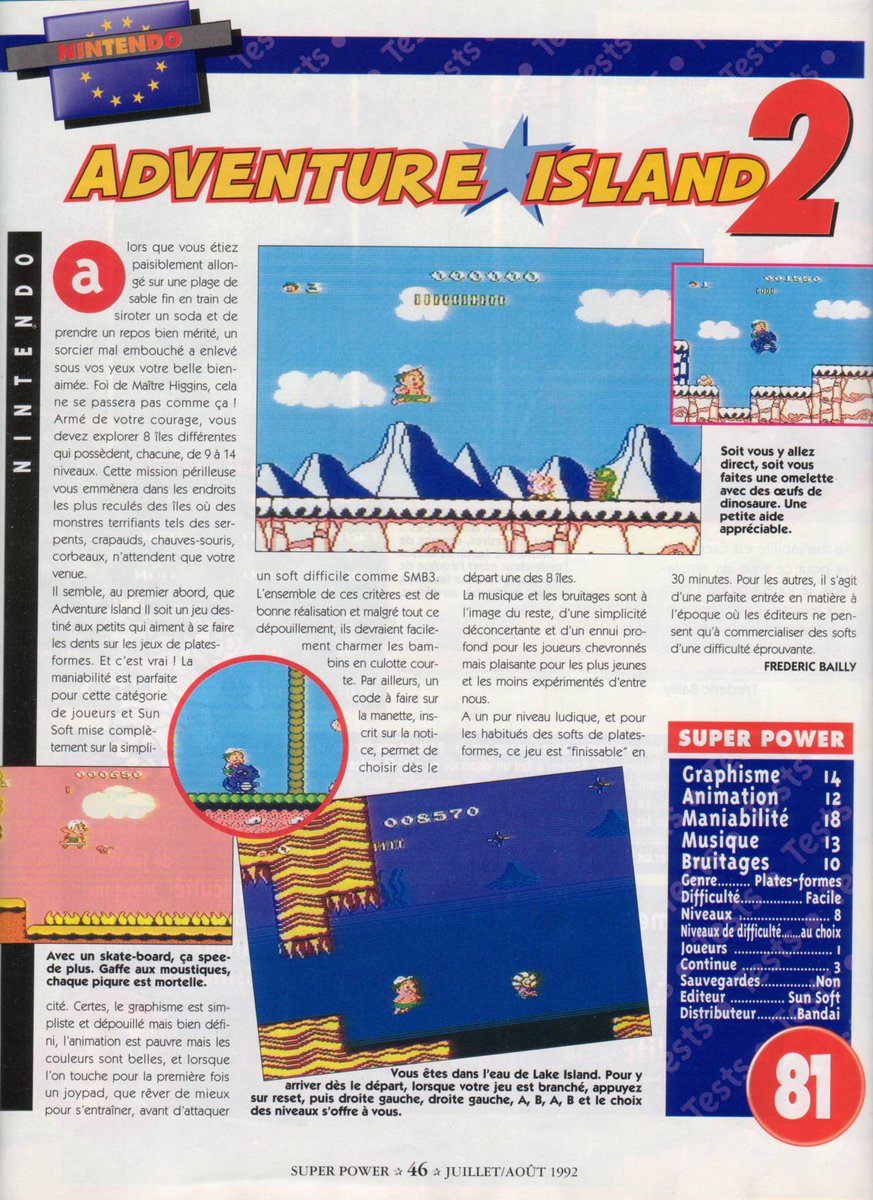 AllmightoFranky's tweet photo. #Nostalgeek on poursuit le feuillerage du tout premier numéro de #SuperPower,mag spé #Nintendo,de l'été 92!On passe aux tests avec,#HyperSoccer,#AdventureIsland2 et #FourPlayersTennis sur la #NES!#retro #retrogaming #oldschool #80s #90s 1/5 https://t.co/XeKIstXHRq