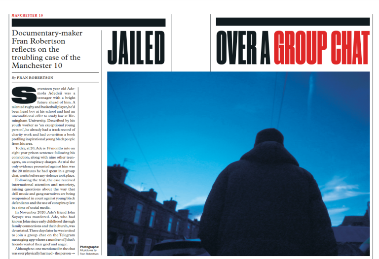 From the latest PROOF magazine: Jailed over a groupchat

As seven of the ten boys implicated in the #Manchester10 case await the result of their request to appeal their convictions, find out more about this harrowing case and #JointEnterprise convictions thejusticegap.com/proof-6-jailed…