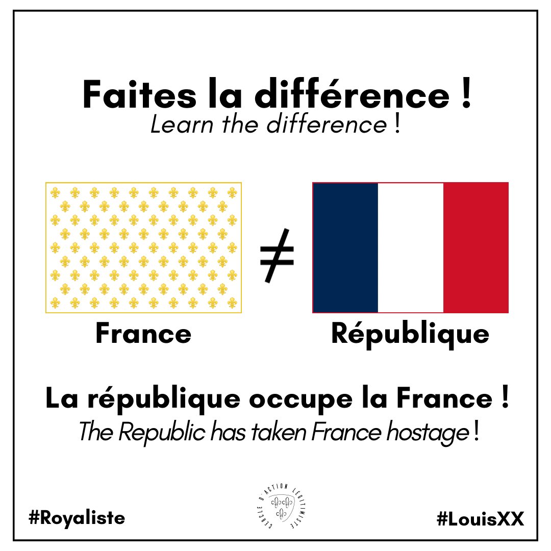 ActLegitimiste's tweet image. #JeuxOlympiques2024 
#France #Paris2024  
#Olympics2024 
Révolution stems from an 18c anti-catholic ideology proclaiming an idealistic global man over a despised local Frenchman

The regime is now down to its 5th institutional attempts &amp;amp; is stil in deadlock

Learn the difference!