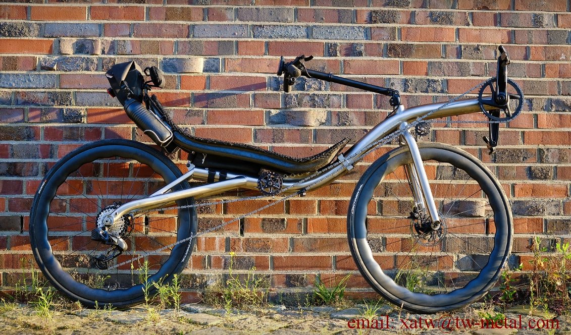 XACDalisa's tweet photo. XACD made Titanium recumbent frameset:
contact us do your personal design：
email: xatw@tw-metal.com  whatsApp: +86 18291934244
#recumbent #titaniumrecumbent #titaniumbikes #tirecumbentbikes  #recumbentbikes #titaniumbikeframes #handmadebikes #tibikeframes #recumben #custombikes https://t.co/u3LzbD3OsE