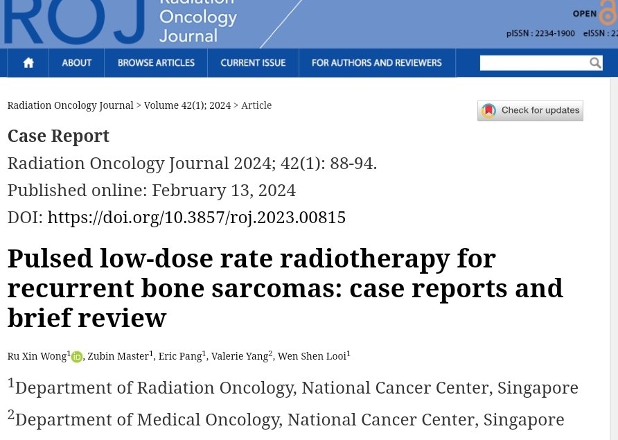 🎉Our latest publication reveals a cost-effective approach to treating bulky sarcoma recurrences, using low dose rate pulses of VMAT arcs to reduce toxicities in re-irradiation💡

e-roj.org/journal/view.p…

 #SarcomaTreatment #CostEffective #RadiotherapyResearch