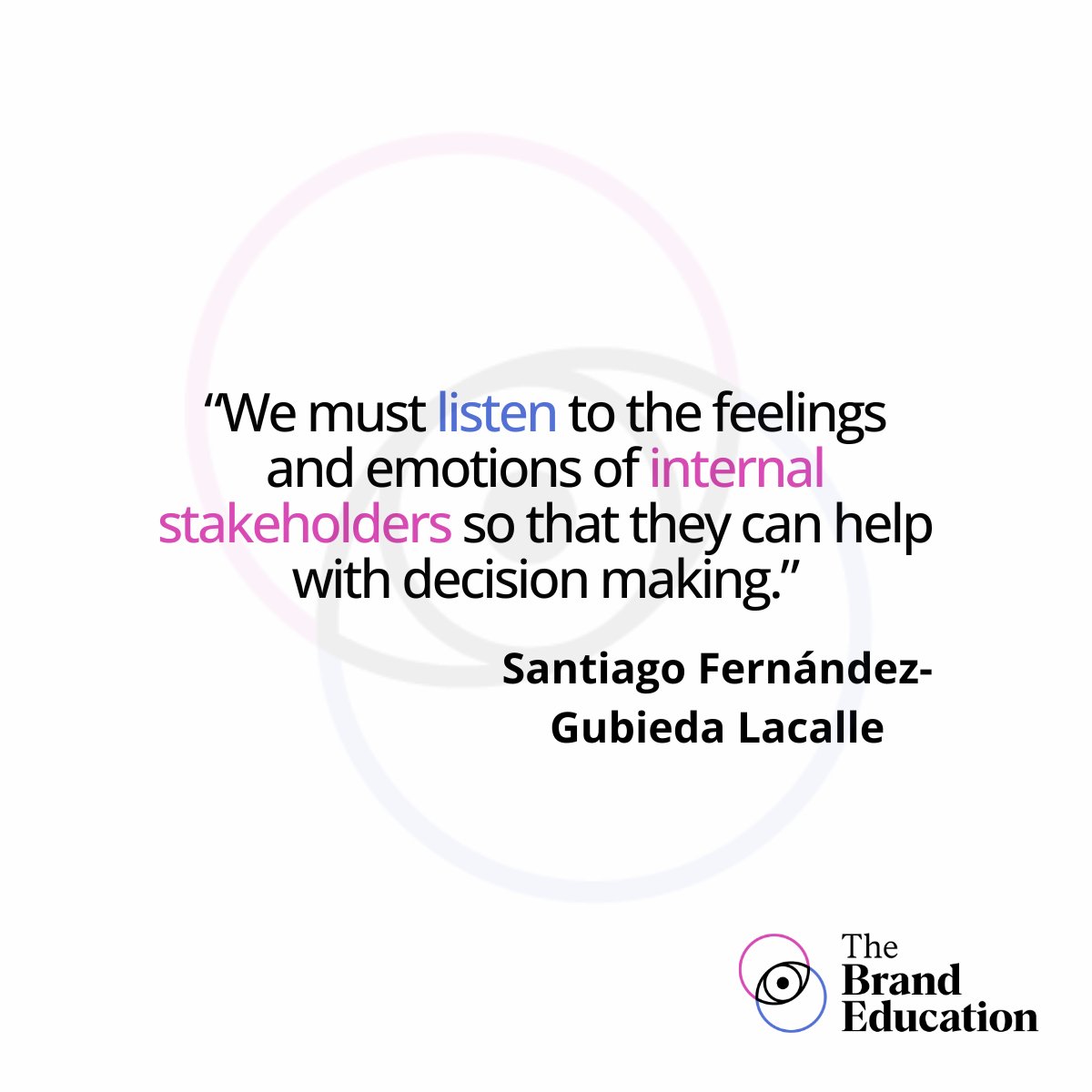 Wise words from <a href="/gubieda/">Santiago F. Gubieda</a> in our recent interview!

Learn how Santiago and his senior team cultivate the emotions of internal stakeholders to enhance reputation: thebrandeducation.com/leadership/san…

<a href="/unav/">Universidad de Navarra</a> #highered #university #reputation