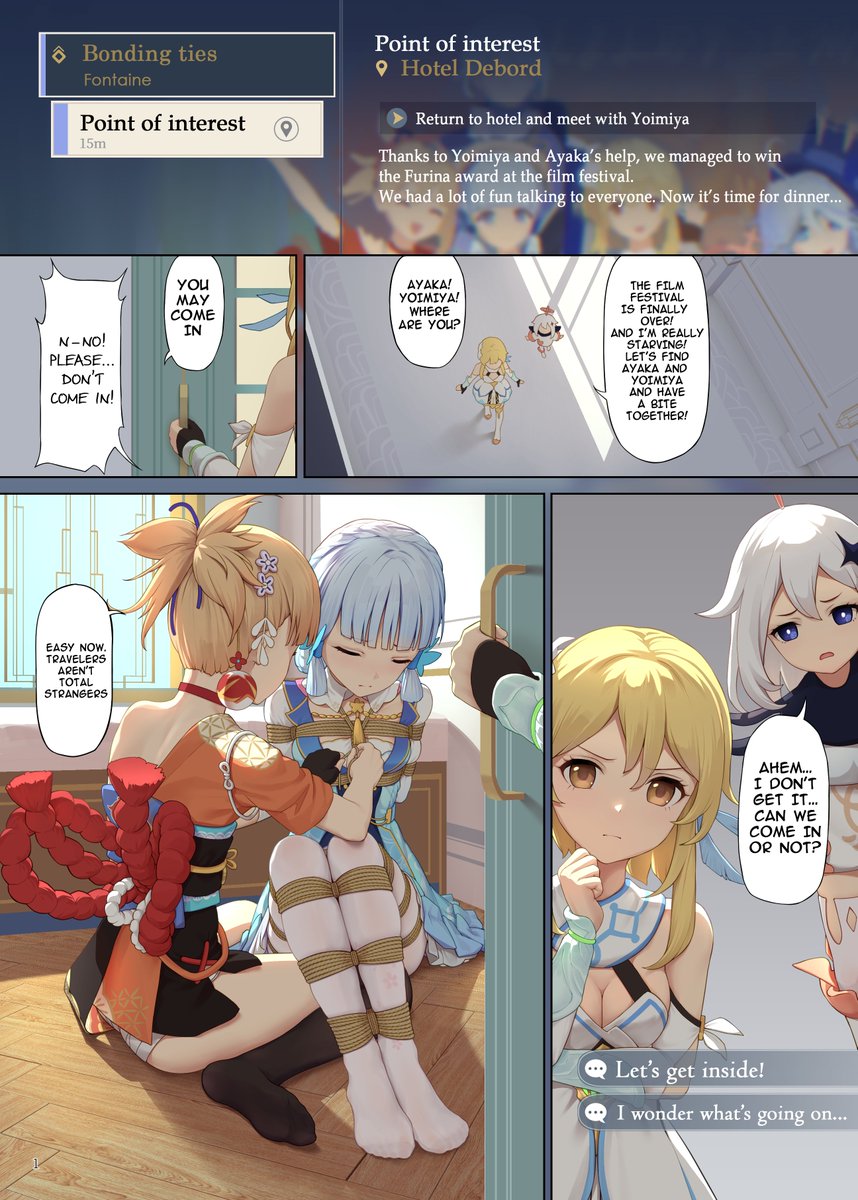 お久しぶりです。今月描き始めた原神のフルカラー二次創作です。
原作に対する認識不足とか、プロットによって多少のキャラ崩壊がございますので何卒ご容赦ください🙏
基本奇数ページをpixivとtwitterで公開し、偶数ページをFANBOXとperohubにあげる予定です。よろしくお願いいたします。 