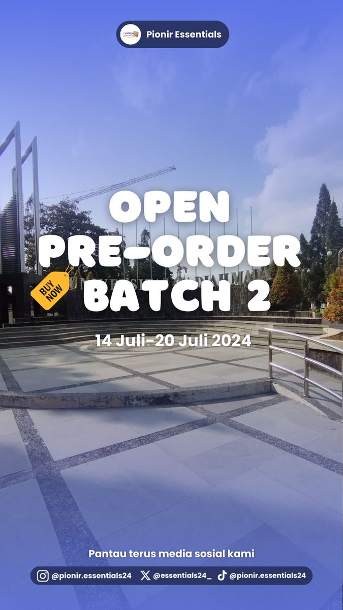essentials24_'s tweet photo. ❗️OPEN PO ATRIBUT PIONIR BATCH 2❗️

Hai, Gamada🤩 Mintials menyediakan caping, asthakarsa, dan atribut pionir lainnya yang pastinya sesuai ketentuan panitia😋 Ayo beli sekarang👊

Link pemesanan: https://t.co/CXmwNhFUgi

⚠️STOK TERBATAS⚠️

#UGM #ppsmbugm #pionirugm #atributpionir https://t.co/lDyRCg1ISB