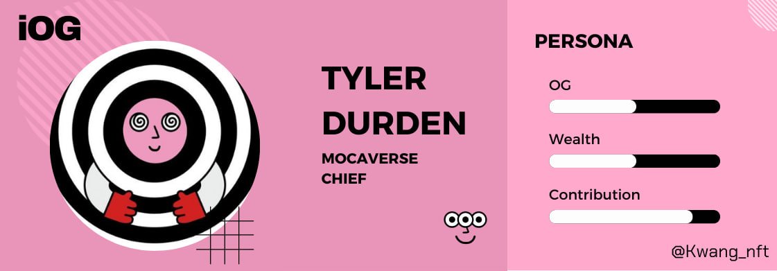 kwang_nft's tweet photo. Đây là Tyler Durden - Chief Mocaverse.

@Moca_Network  là mảnh ghép quan trọng nhất trong hệ sinh hơn 2 tỷ USD @animocabrands .

Sau đây là chuyện chưa kể về cuộc đời của Tyler Durden và chiến lược anh sử dụng xây dựng Mocaverse.

1/🧵 https://t.co/enDdAmz74F