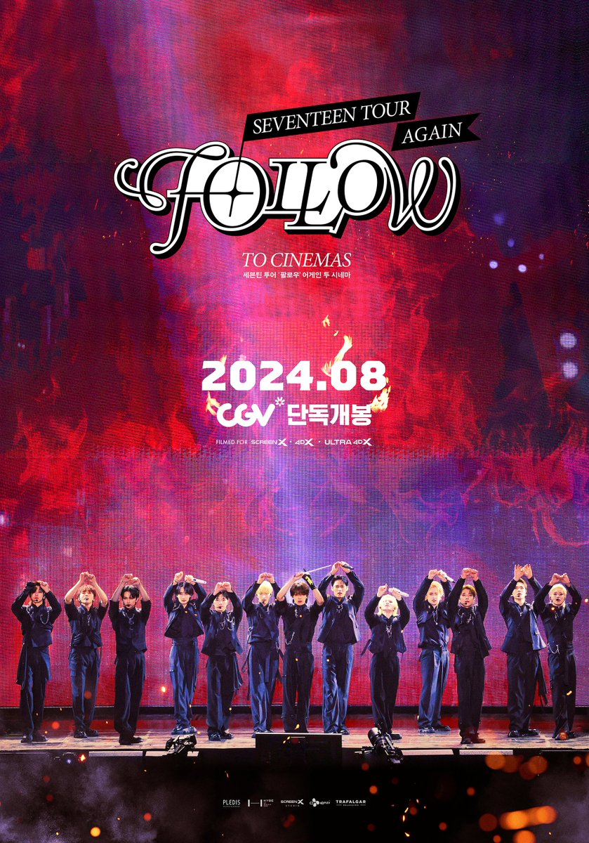pledis_17's tweet photo. SVT TOUR 'FOLLOW' AGAIN TO CINEMAS

서울월드컵경기장을 가득 메웠던 그날의 감동🥹
✅8/14 국내 개봉, 7/24 국내 예매 오픈

Limited screenings beginning August 21!
Tickets on sale July 23, 6am PDT / 9am EDT
✅https://t.co/CqVokbG556

#SEVENTEEN #세븐틴
#FOLLOW_AGAIN_TO_CINEMAS https://t.co/LkmDvODij1