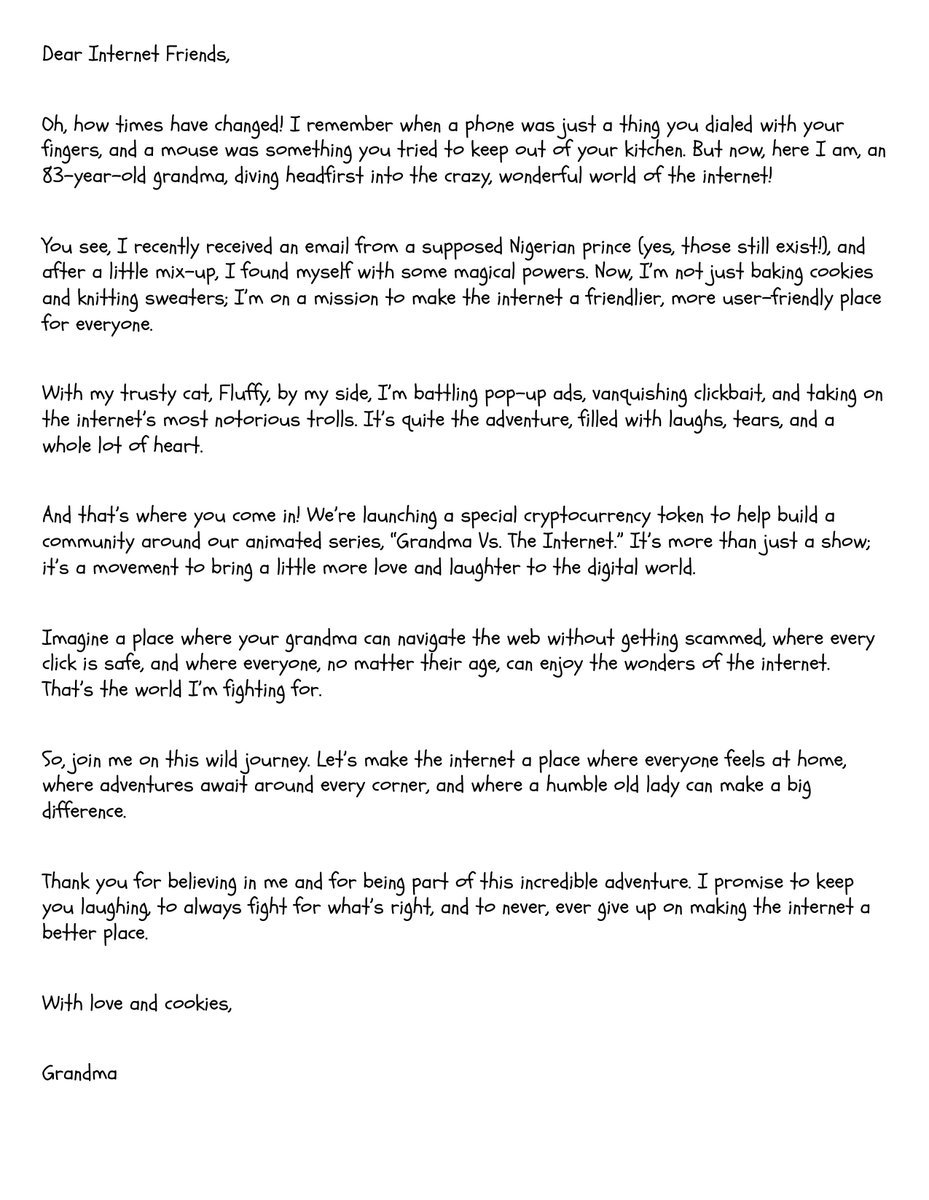 Heartfelt Letter from Grandma. She just left Bingo night!