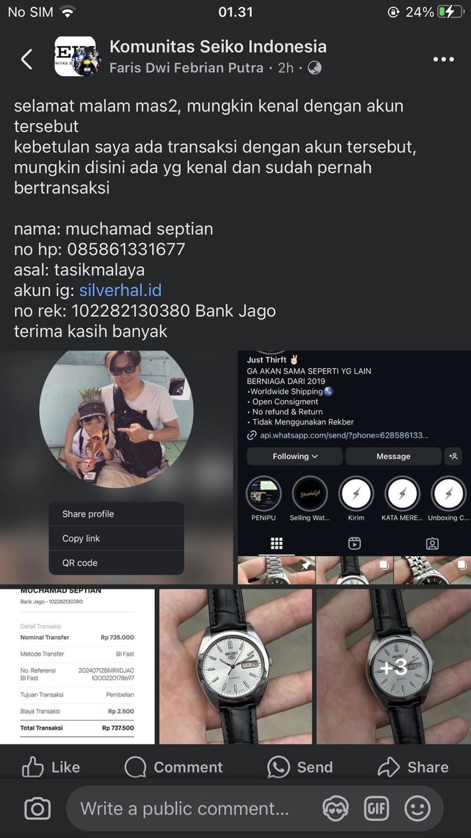 farisfebryan's tweet photo. @rageagainstdgov review akun
nama: muchamad septian
no hp: 085861331677
asal: tasikmalaya
akun ig: https://t.co/JYAgPNaZaj
no rek: 102282130380 (Bank Jago)

data tersebut hanya data yg aku dapat sekilas dan sesuai yg ada, tapi kalo ada yg mau nambahin / ngasi kelengkapan lain, monggo https://t.co/GrMsEpCsMr