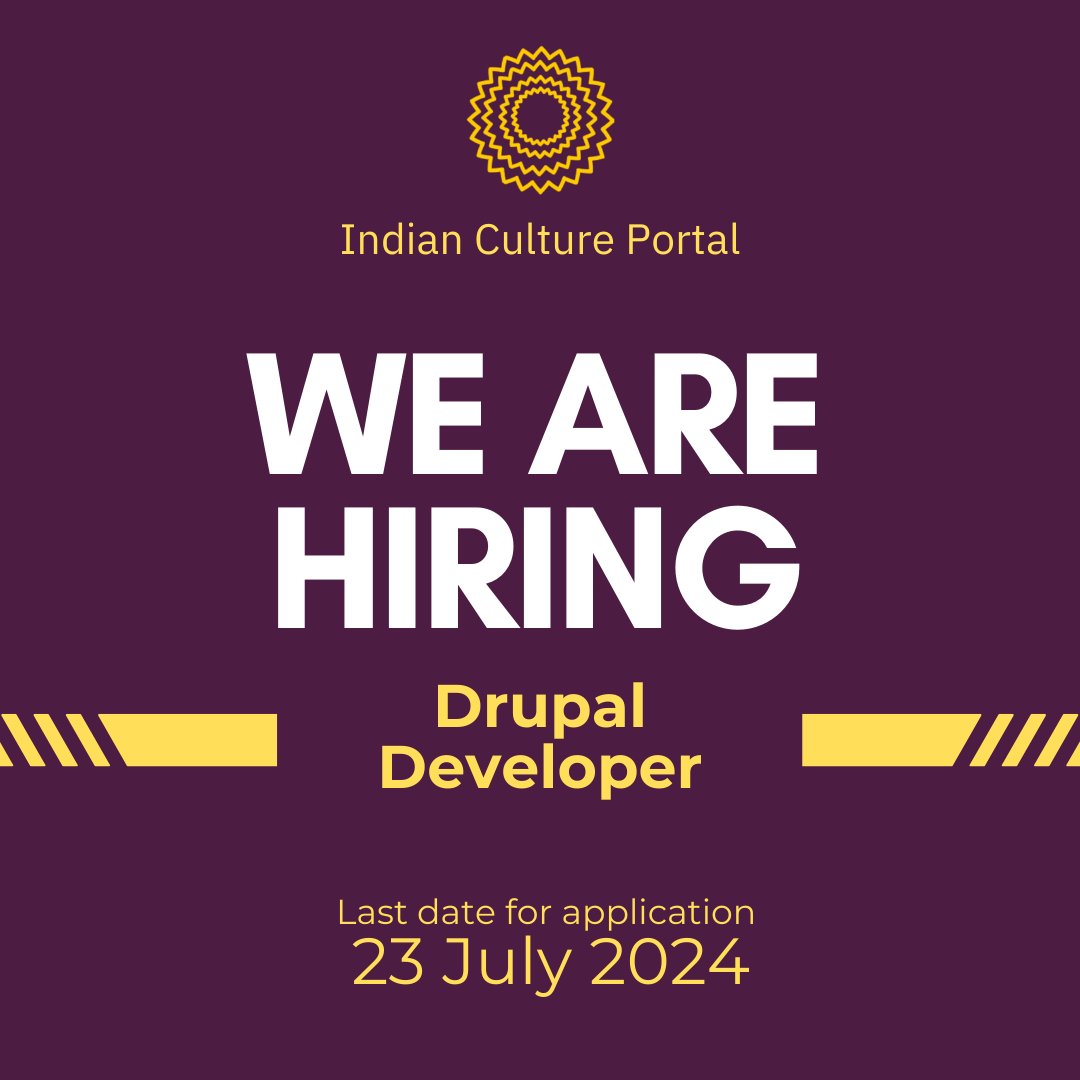 _IndianCulture's tweet image. The Indian Culture Portal, managed by IIT Bombay on behalf of the Ministry of Culture, Government of India, is seeking a Drupal with React.js Developer to join the team.
For more details, visit: linktr.ee/indianculturep…
#drupaldeveloper #jobs #vacancy #drupaljobs #jobhiring