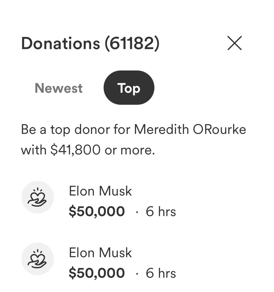 TickleTexts's tweet photo. Beautiful irony! Trumps GFM for Fire Chief @Corey_Comper David Dutch and James Copenhaver has reached $4.7 million!
Elon donated $100k
https://t.co/oCJxCu2xUk https://t.co/svqpYMgjTX
