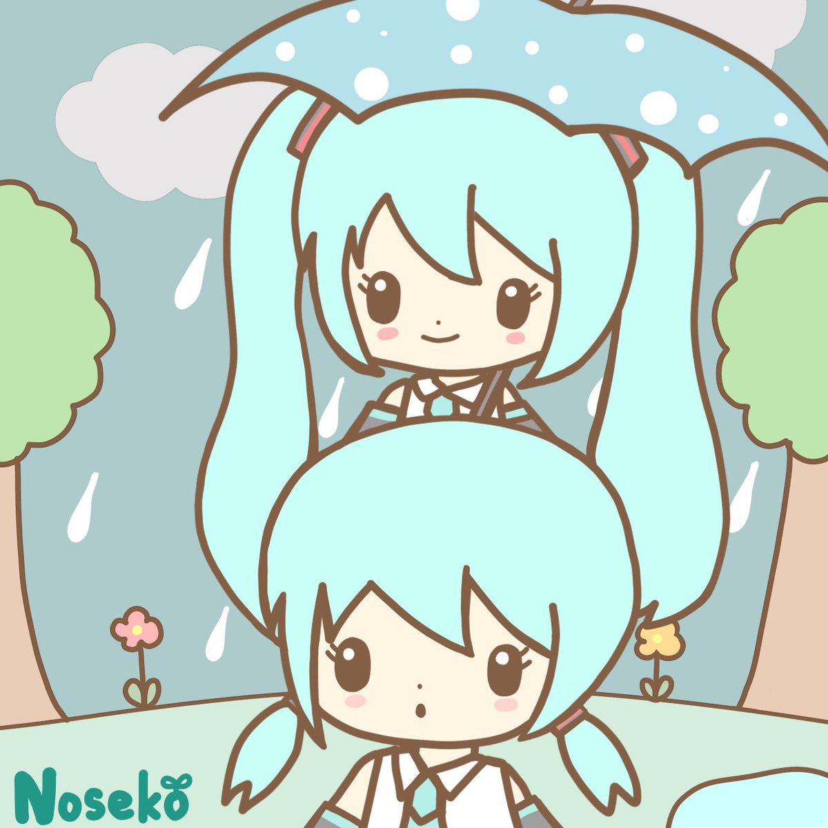 まだまだ雨〜🌧️

#初音ミク #イラスト