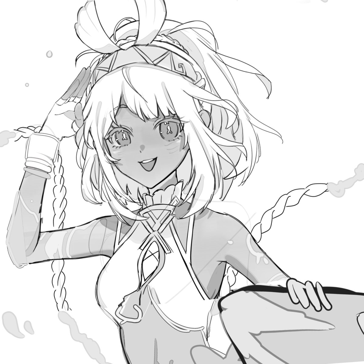 Hazu_nini's tweet photo. #Genshin #Natlan #Mualani 
Sketch⚠️ https://t.co/9WJREqaZlR