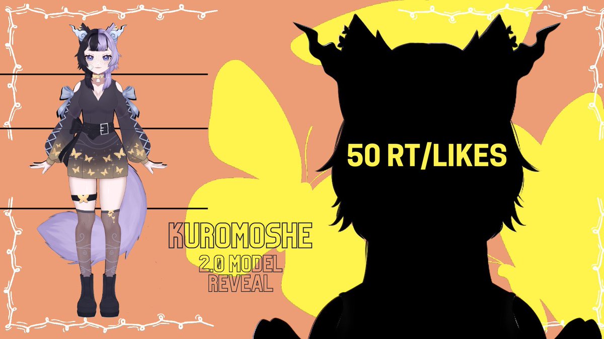 kuromoshe's tweet photo. YALL I REALLY SUCKED AT THIS REVEAL I APOLOGIZE SO HERES THE FULL MODEL 🦋(wanna see the closeup?) #Vtubers #VTubersAreStillWatching #Vtuber #ENVtuber #ModelReveal https://t.co/sbq3JD9aSm