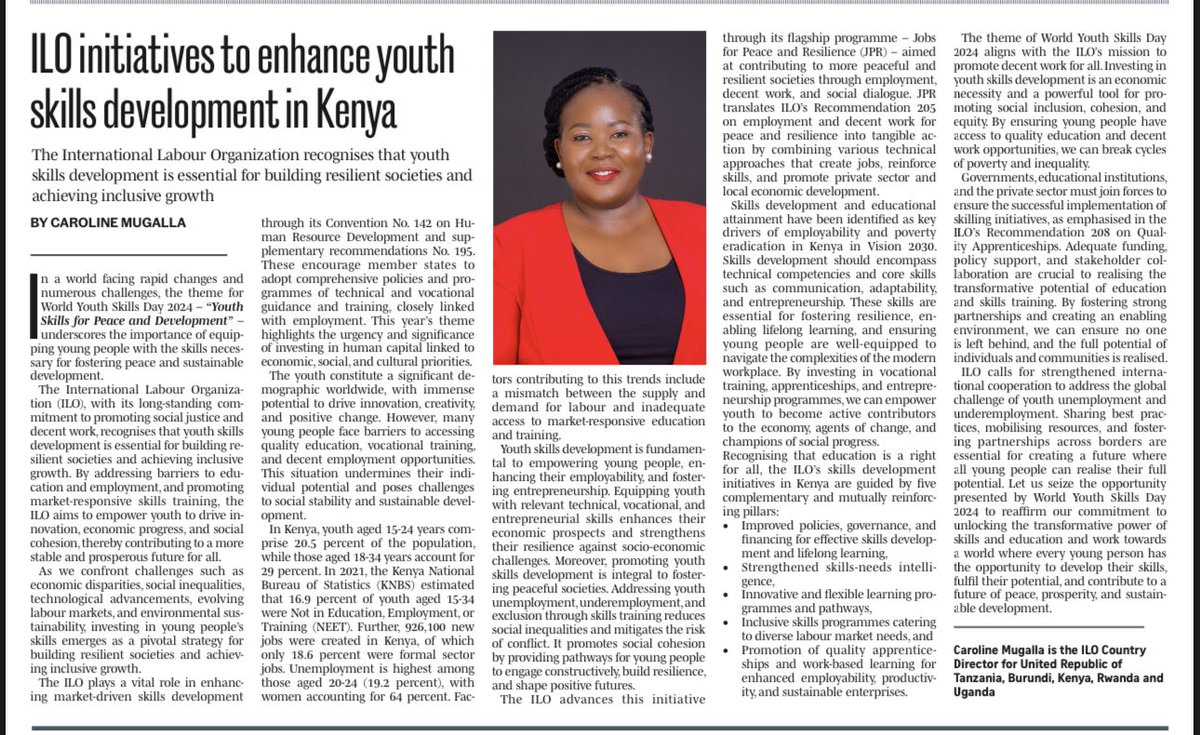 Youth skills development is fundamental to empowering young people, enhancing their employability, and fostering entrepreneurship. The ILO recognises that youth skills development is essential for building resilient societies and achieving inclusive growth.