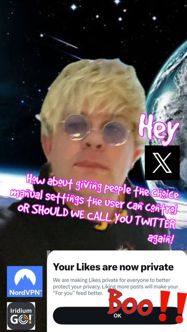 Likes are Private!! Hey X, Give people the choice with manual settings !! Or should we call you Twitter<a href="/tag/fitness"class="tags"><span>#fitness</span></a><a href="/tag/weightloss"class="tags"><span>#weightloss</span></a><a href="/tag/health"class="tags"><span>#health</span></a><a href="/tag/blitz2go"class="tags"><span>#blitz2go</span></a>