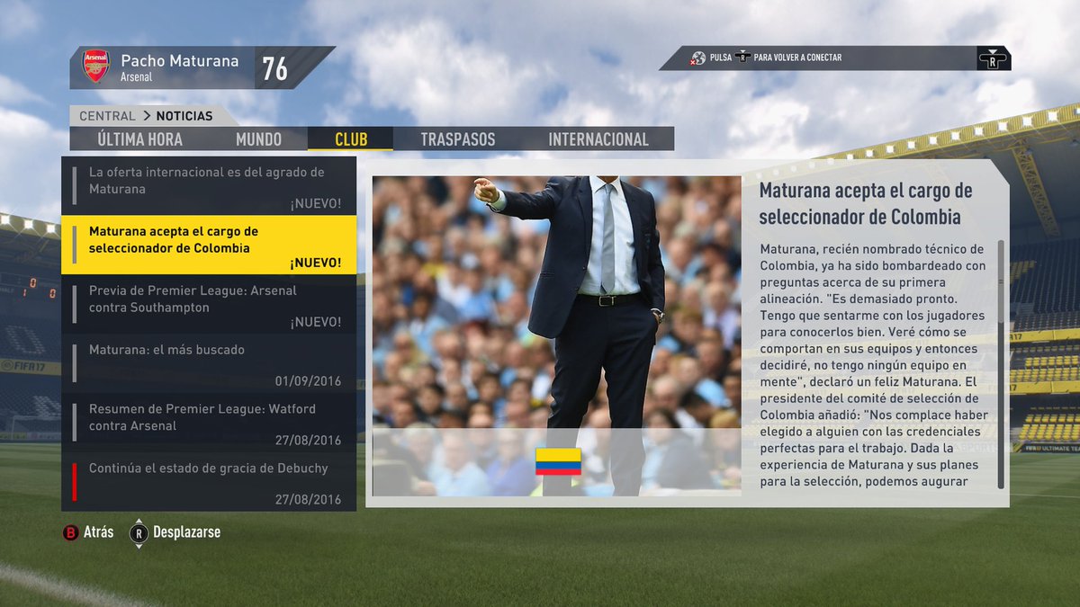 fergisgamer's tweet image. Estoy como niño chiquito me acaba de llamar mi @FCFSeleccionCol en #modocarrera  #fifa17 para dirigirla y llevarla al mundial por qué acá si hay selecciones y eliminatorias no como en #FC24 que ni selecciones, ni eliminatorias tienen 🤣🤪 @EASFCDirect