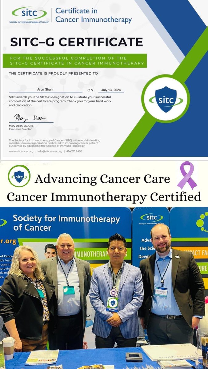 I am thrilled to share that I have recently completed the “SITC Graduate in Cancer Immunotherapy ( SITC-G) Certificate Program”, organized by The Society for Immunotherapy of Cancer (SITC), USA 🇺🇸