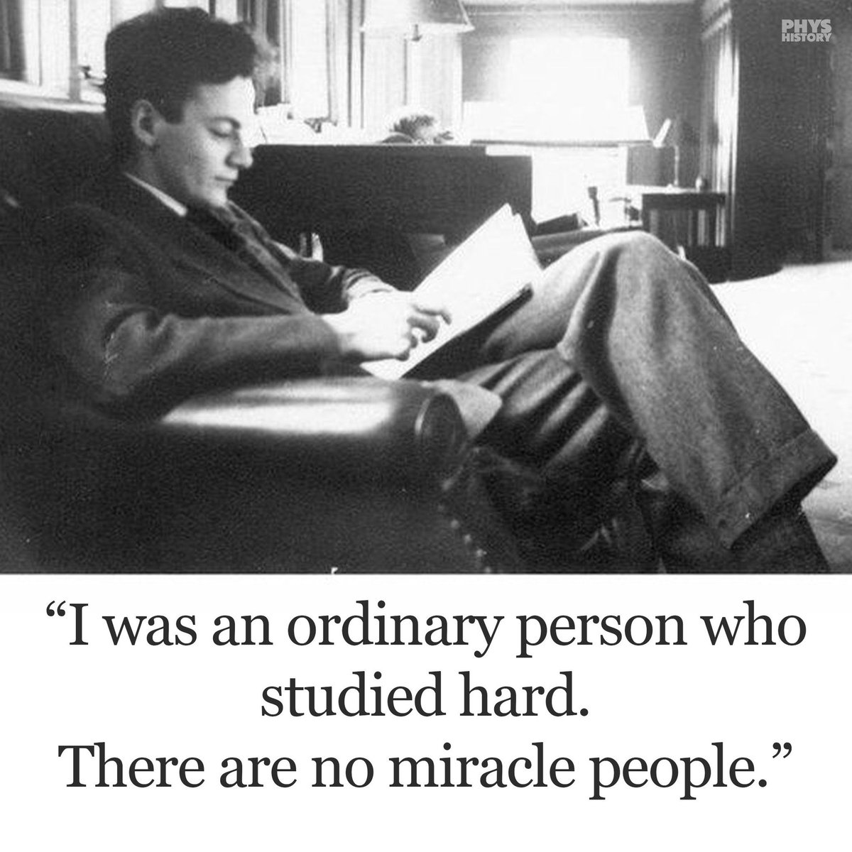 PhysInHistory's tweet photo. Richard Feynman said, "There's no miracle people." ✍️ https://t.co/morDaLed5h