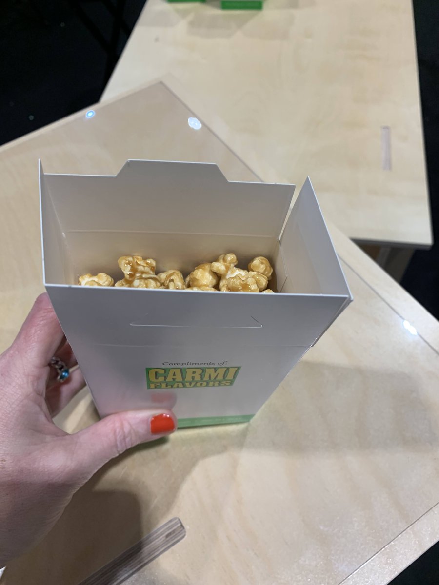 culinologist's tweet image. IFT expo is just not the expo without @CarmiFlavors caramel popcorn. I waited 10 min for my box @ift #iftfirst