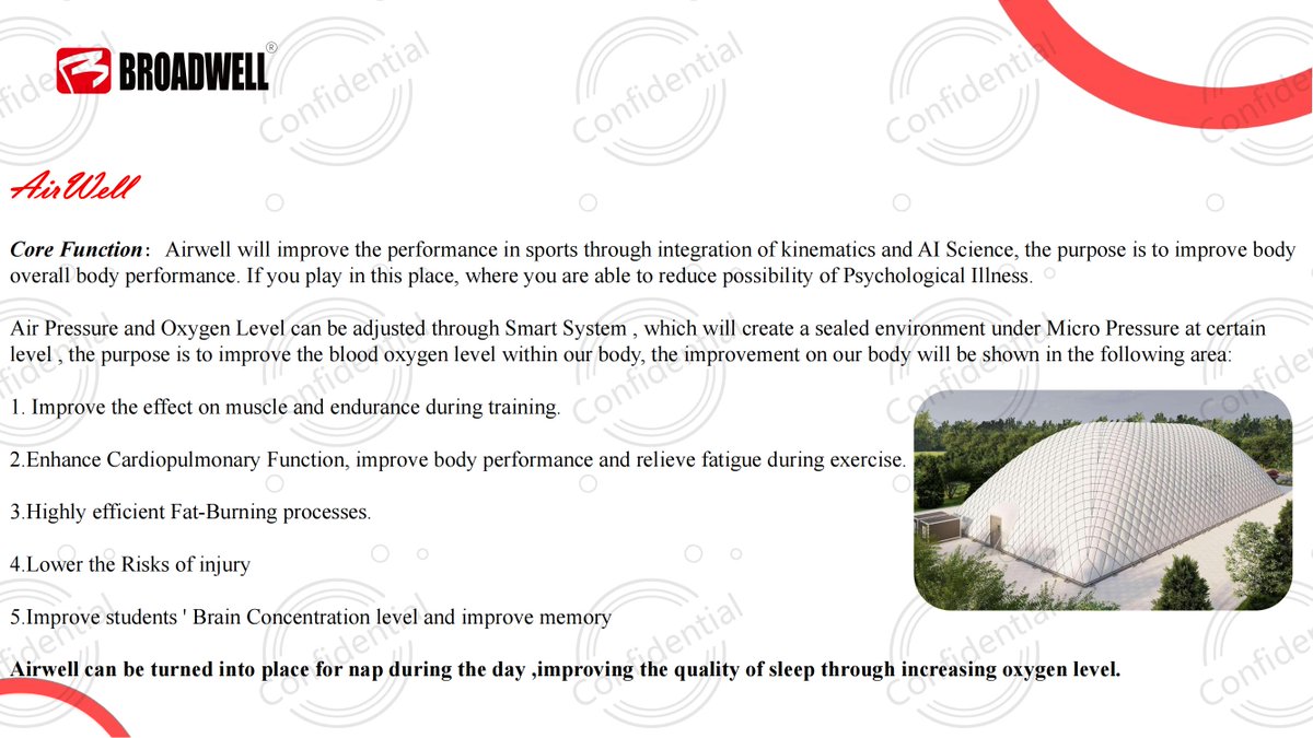 broadwe41362782's tweet photo. #Broadwellairdome The World 's #Firstone  for #sports to improve #physicalperformance and equipped with #AI systems. #WellnessJourney  #FitnessMotivation