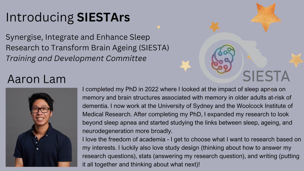 Introducing <a href="/SleepyAaronLam/">Aaron Lam</a>, a member of SIESTA's Training and Developing Committee! Learn about Aaron's PhD and academia journey so far...