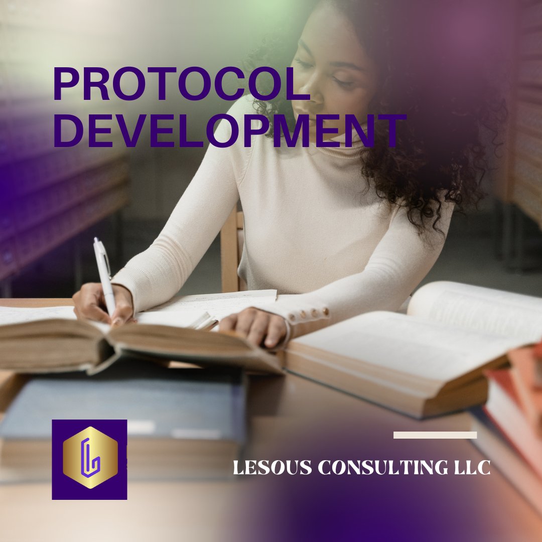 LesousCon's tweet image. Need a solid protocol for your clinical trial? Lesous Consulting crafts tailored protocols that ensure safety, compliance, and reliable data collection. Trust us to lay the groundwork for success! #ProtocolDevelopment #ClinicalTrials #Research