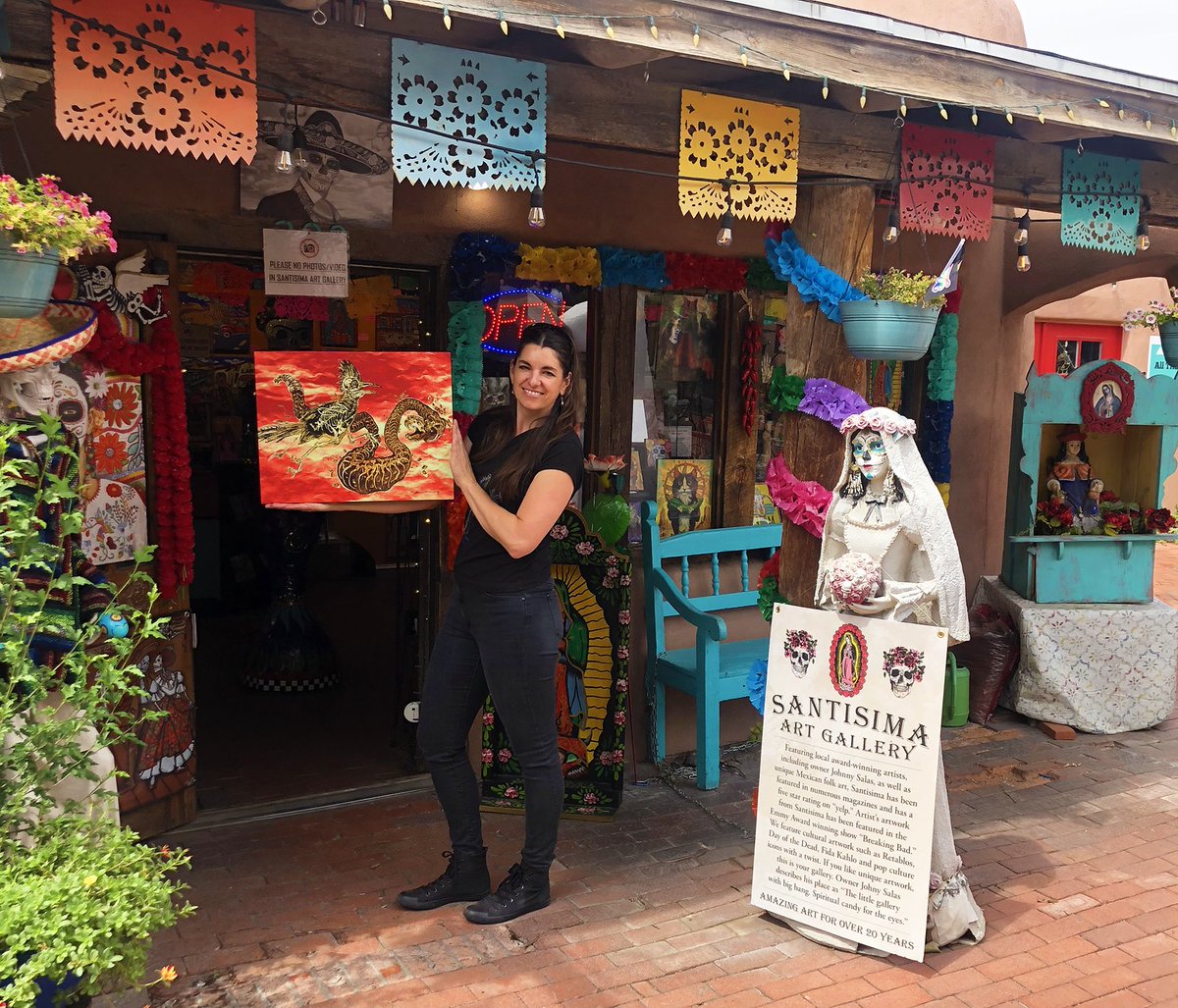 NEW Los Muertos Art just in... Santisima Gallery is a NM hidden gem! Even if I weren't showing here, it would still be my favorite place to go when visiting Old Town ABQ. Located in Poco A Poco Patio just a block northwest of the Plaza  –  discover fine art the Old Town way.