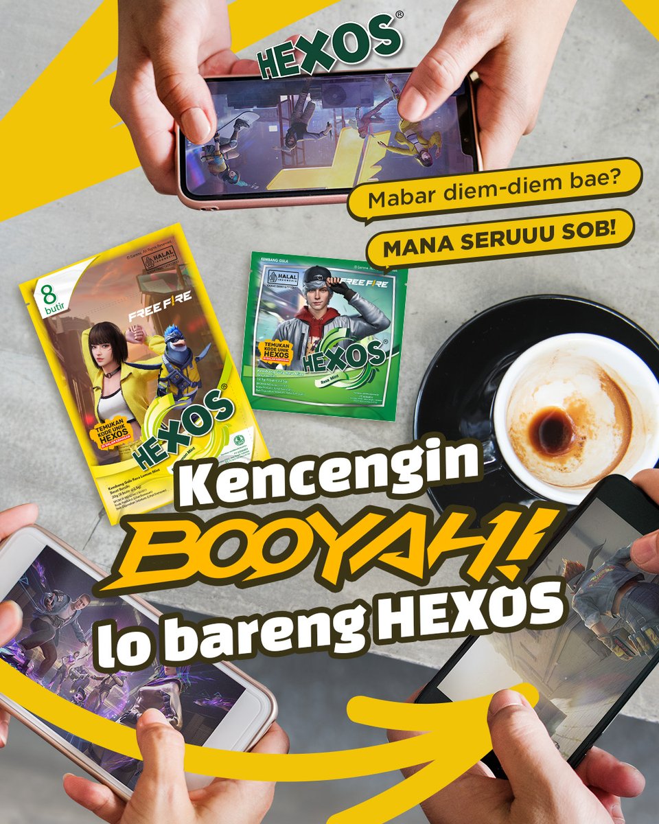 HexosID's tweet photo. Yakali mabar diem-diem baeee π€
Sedia Hexos dulu makanya biar tenggorokan tetep aman buat teriak BOOYAH! seharian
#HexosModalNgobrol #ModalAsik #permenpelegatenggorokan https://t.co/ZzIUEtpgQg