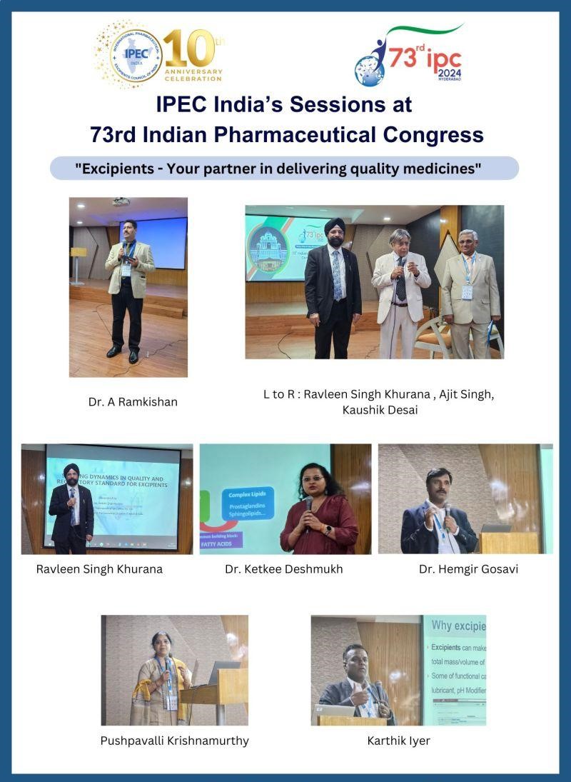 USPinIndia's tweet photo. At the 73rd @IPC in Hyderabad, experts discussed the evolving landscape of excipient standards driven by technology and global harmonization. Karthik Iyer highlighted USP's role in ensuring medication quality. Read more at: https://t.co/XsQdHEN0Il. 
Visit: https://t.co/UOF7i4sIaL https://t.co/ZlRsi6oh9N