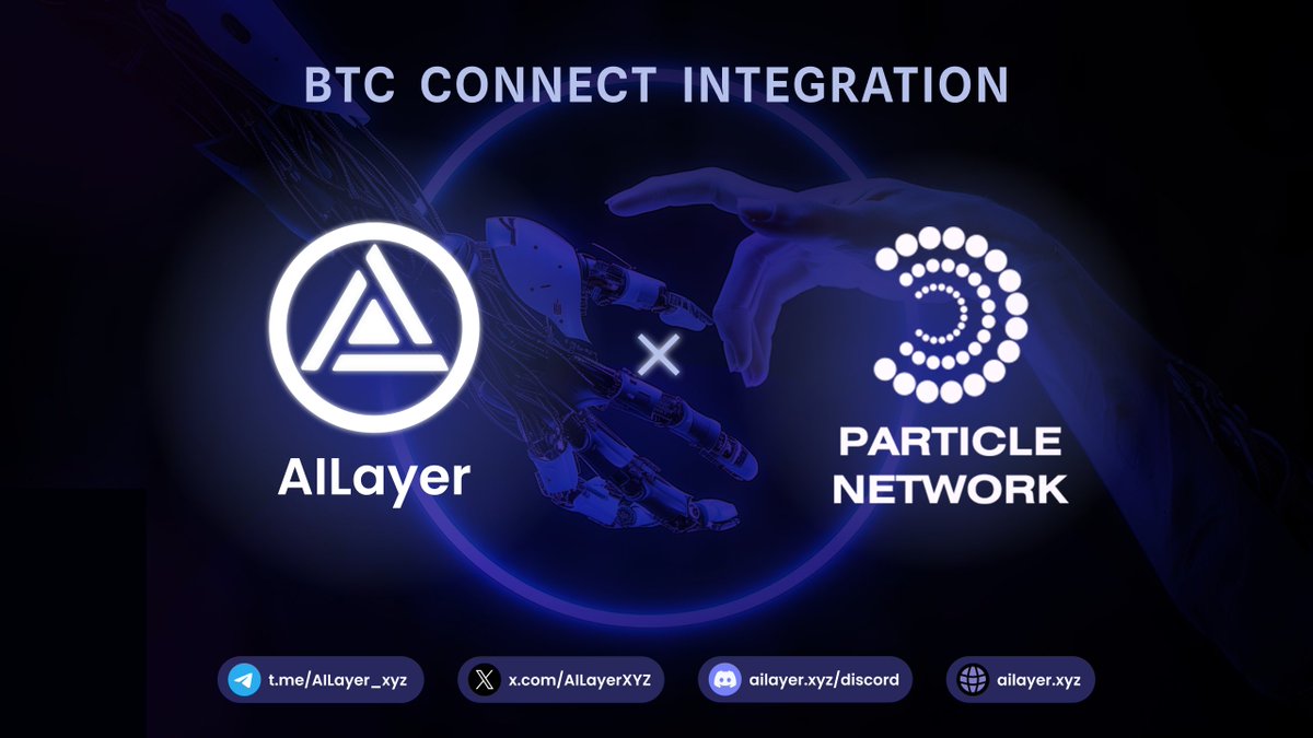AILayerXYZ's tweet photo. 🔗 #AILayer is now seamlessly integrated with @ParticleNtwrk!

You can now utilize Particle's BTC Connect, the premier AA protocol for the BTC ecosystem, through https://t.co/EcJLfyX2YY, enabling secure, efficient cross-chain transactions, and unified accounts across multiple blockchains.

💡 This integration is bringing Chain Abstraction towards the #Bitcoin ecosystem, enhancing interoperability and facilitating collaborative efforts, including IDO platforms and community events.

Join our community 🔽
• TG: https://t.co/1KWdnoasHS
• Discord: https://t.co/u1YhPt1VXf

#AI #Layer2 #BTC