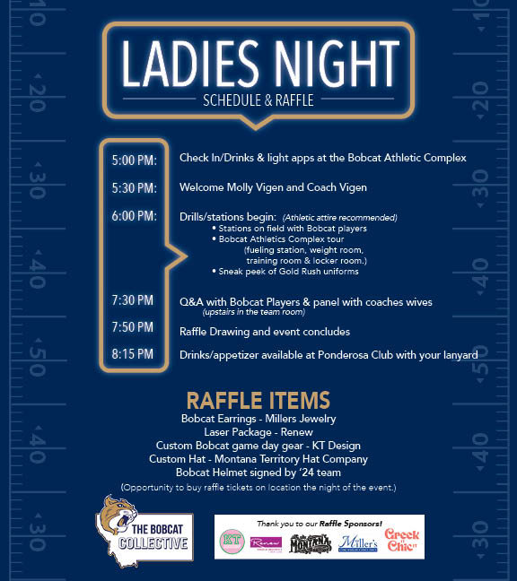 BobcatCollectiv's tweet photo. 🚨 Here comes another Bobcat Collective event! 🚨

Join us for "Ladies Night with the Cats" hosted by Molly Vigen on Aug 7 at Bobcat Football Stadium! Enjoy on-field activities, X's and O's, and amazing raffle prizes—all while supporting the Bobcat Collective. 

Sign up here: https://t.co/83bpWxtFqD🎉