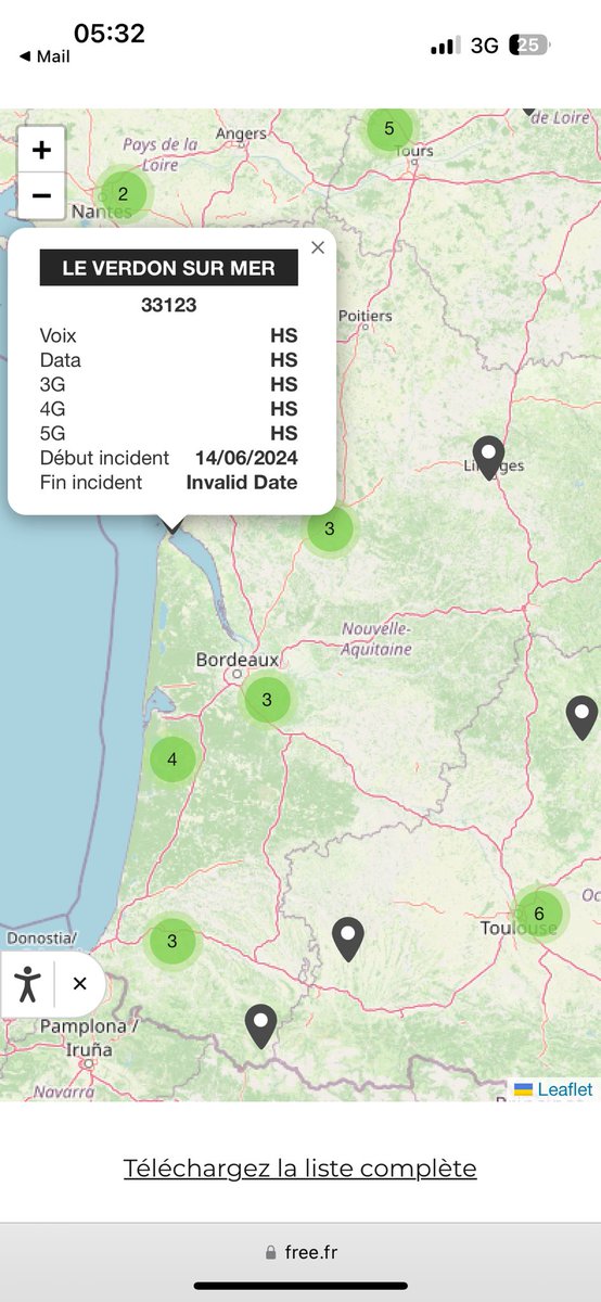 ricatheo's tweet image. L’unique antenne @freemobile du #verdonsurmer est maintenant en panne depuis plus d’un mois : @arcep date probable de remise en service : « invalid data ». Aucune information disponible pour les abonnés  @free qui semblent oubliés en #Gironde @Bleu_Gironde