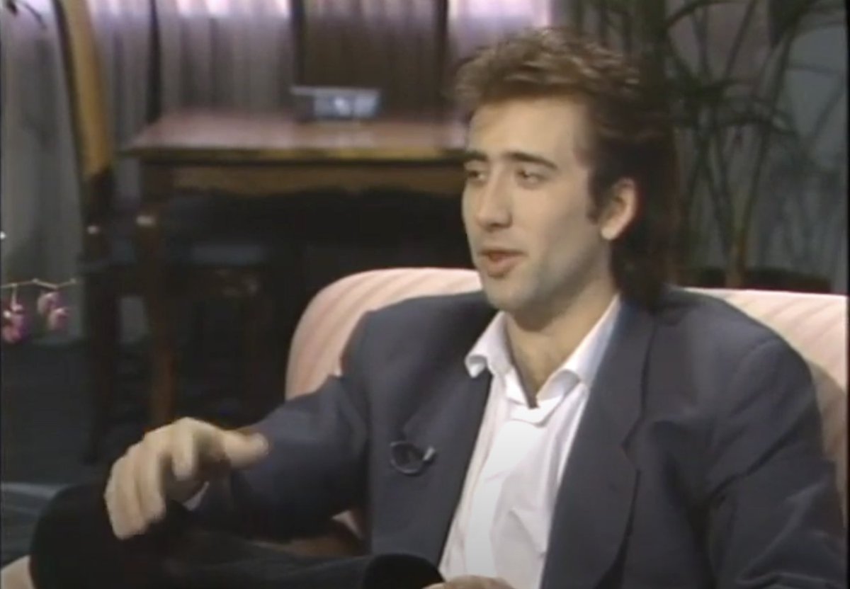 secretmovieclub's tweet photo. Raw footage from a 1987 Bobby Wygant interview with Nicolas Cage on RAISING ARIZONA. It's pretty fascinating to see how honest and occasionally uncomfortable Cage is:

https://t.co/MJjItbxxdc https://t.co/nXMS5CszeM