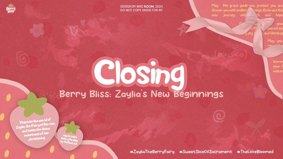 BERRYBLlSS's tweet photo. ㅤ

     ᯓ 𝓑erry 𝓑liss: 𝓩ayliaʼs 𝓢weet 𝓑eginnings
     🍓 Closing ૮₍´˶• . • ྀི₎ა

ㅤ https://t.co/XGoaC4vEoX