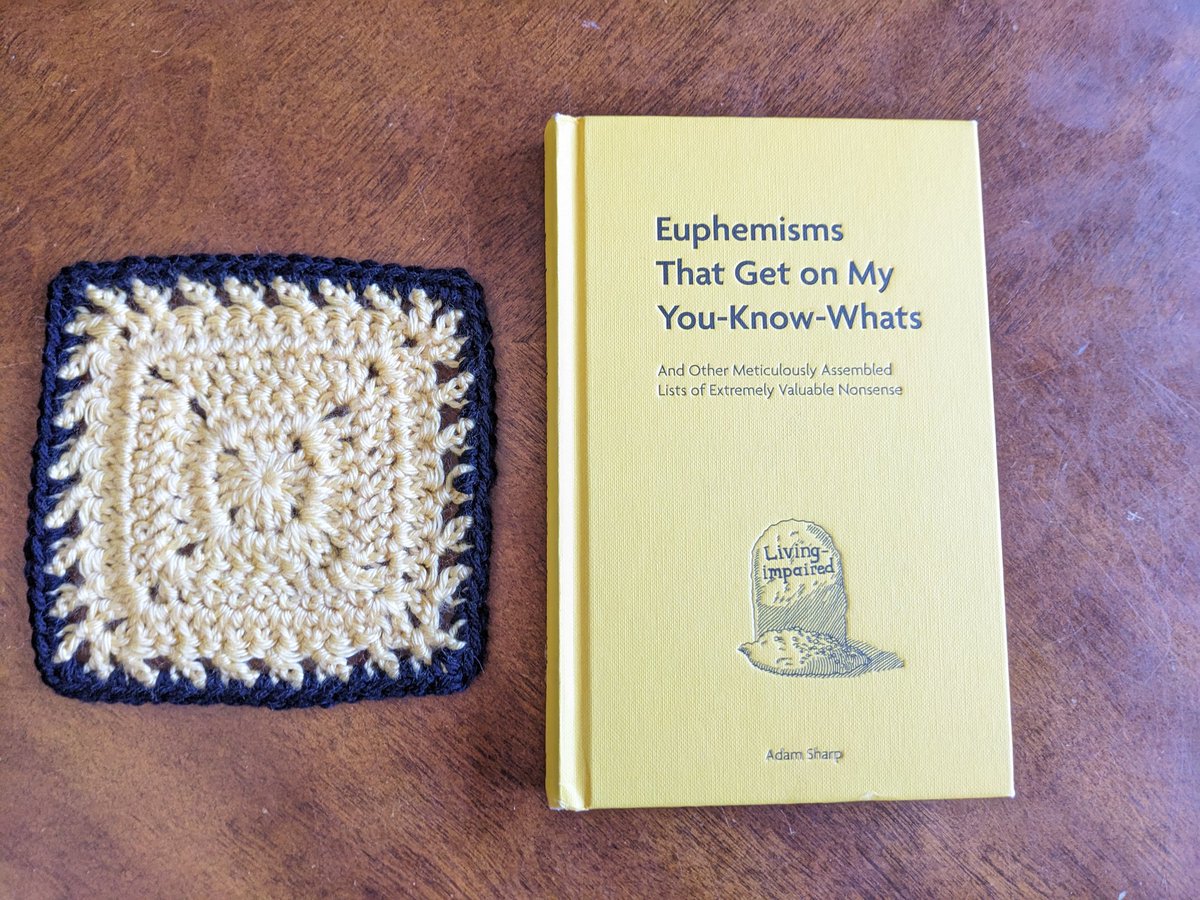 truebuellerette's tweet photo. I'm crocheting squares for each book I've read this year and I particularly love these and the @AdamCSharp treasuries they represent! ✨ https://t.co/mR7rbSCVbZ
