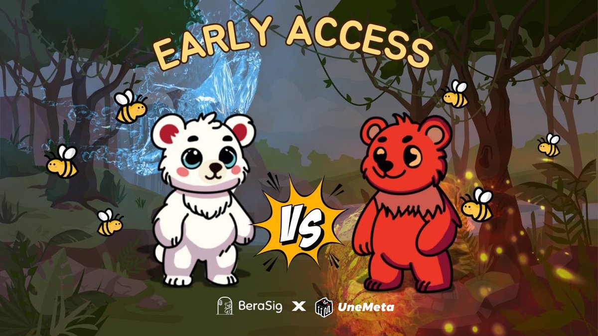 UneWeb3's tweet photo. 🎉UneMeta x BeraSig Giveaway

☀️@BeraSigHub combines GameFi and DeFi on Berachain, making Proof-of-Liquidity a breeze. Dive into Bera Bee Catcher on Telegram to earn, and explore the BeraSig Hub (App & Chrome Extension) for features like Bera faucet, Honey minting, lending, borrowing, and earning BGT rewards.

🎁Grab one of 20 early-access slots for a head start on the leaderboard and a shot at sweet SUGAR rewards before anyone else!

🏁To join:

1️⃣Follow @UneWeb3  @BeraSigHub  @UneWeb3_Japan
2️⃣Register for a BeraSig wallet: https://t.co/5eJJLmiEKv
3️⃣Like + Retweet+ @ 3frenz + BeraSig wallet address
4️⃣Join Une DC: https://t.co/UcKxeKdFYa

⏰12Hrs

#une #uneweb3 #berasig