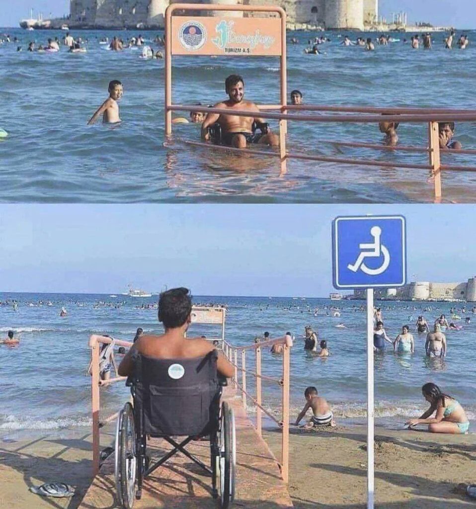 Pontocho_'s tweet photo. 7. Esta playa en Turquía con características de accesibilidad.v https://t.co/Hir2cZfmmo
