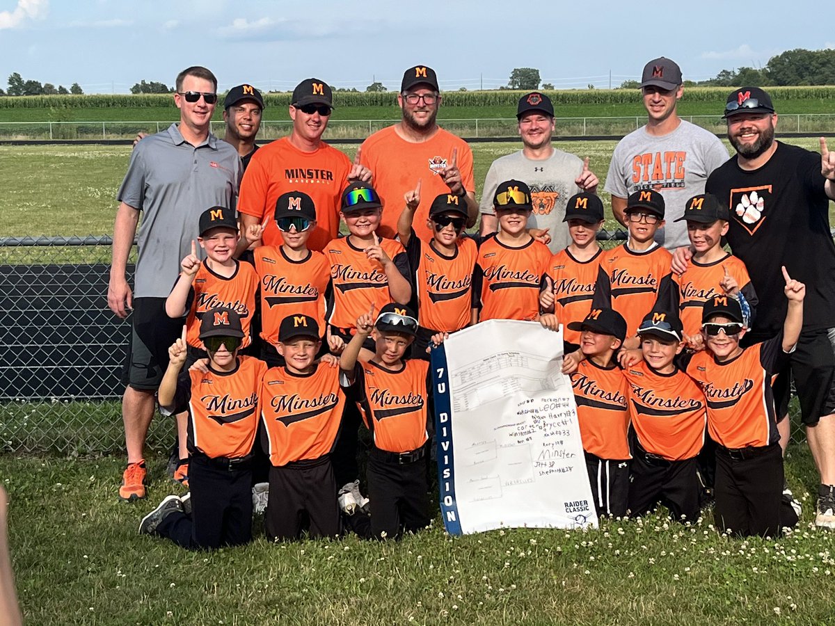 akaylor58's tweet photo. What a day for Minster baseball!

✅ 7U - Russia tourney champs.  The future is BRIGHT!

✅ 14U - Russia tourney champs.  Grinders.  It hasn’t come easy to this bunch.  Awesome to watch them grow!

✅ ACME - state champs.  Passionate  competitors.  Can’t wait for spring! https://t.co/iaV8URvVOQ