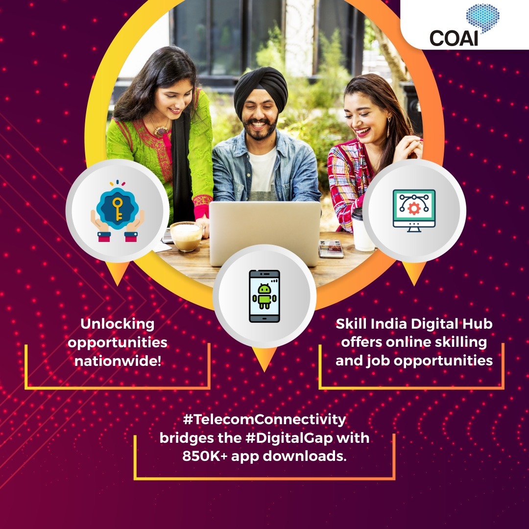 ConnectCOAI's tweet image. Did you know? Skill India Digital Hub empowers Indians with online #training, API-based credentials, and job opportunities. With 850K+ app downloads, #telecomconnectivity bridges the #digital gap, making learning accessible nationwide, fostering a #skilled workforce for tomorrow!