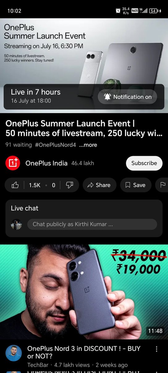 Doctor_G420's tweet photo. Excited for the OnePlus Summer Launch Event on today at 6:30 PM! 🎉 Join the livestream to catch the unveiling of #OnePlusNord4, #OnePlusNordBuds3Pro, #OnePlusWatch2R, and #OnePlusPad2. Don't miss your chance to win exciting prizes! #OnePlusLaunch #OnePlusEvent"
@OnePlus_IN https://t.co/9TecglbkjK